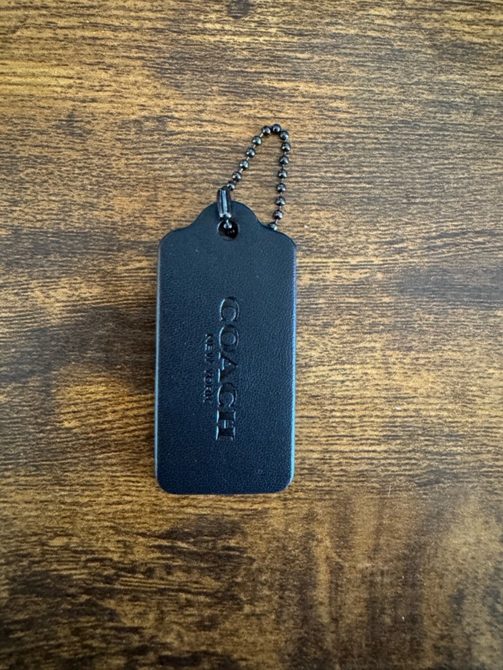 COACH Black Leather Hangtag 2” NEW